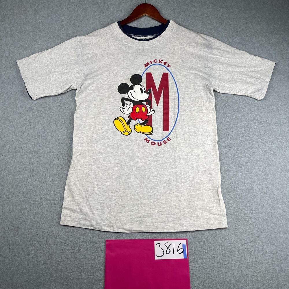 Vintage Disney Store Mickey Mouse T Shirt Large Graphic Print Casual